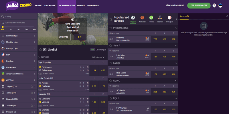 jalla casino spordiennustus