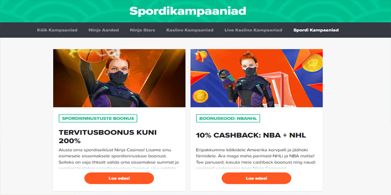 ninja casino boonus