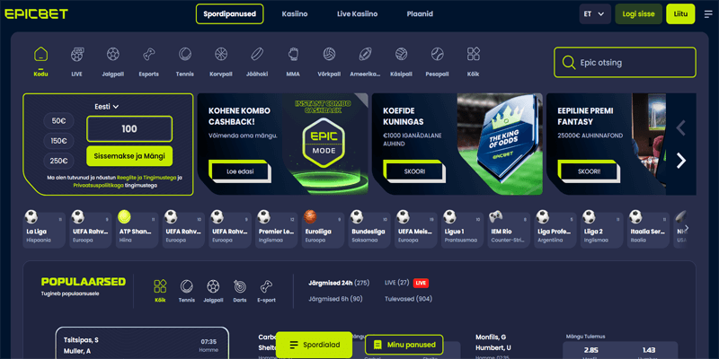 epicbet spordiennustus avaleht